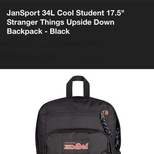 Jansport Stranger Things Upside Down Black with Brown Bottom Backpack